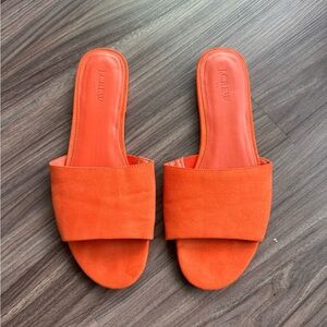 J.Crew Orange Suede Slide Sandals | Size 10 | Like New
